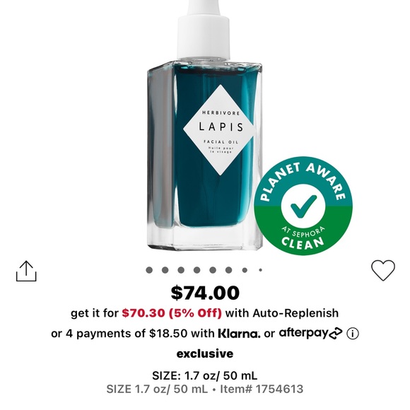 Herbivore Lapis Blue Tansy +Squalane Balancing Facial Oil - Picture 7 of 7